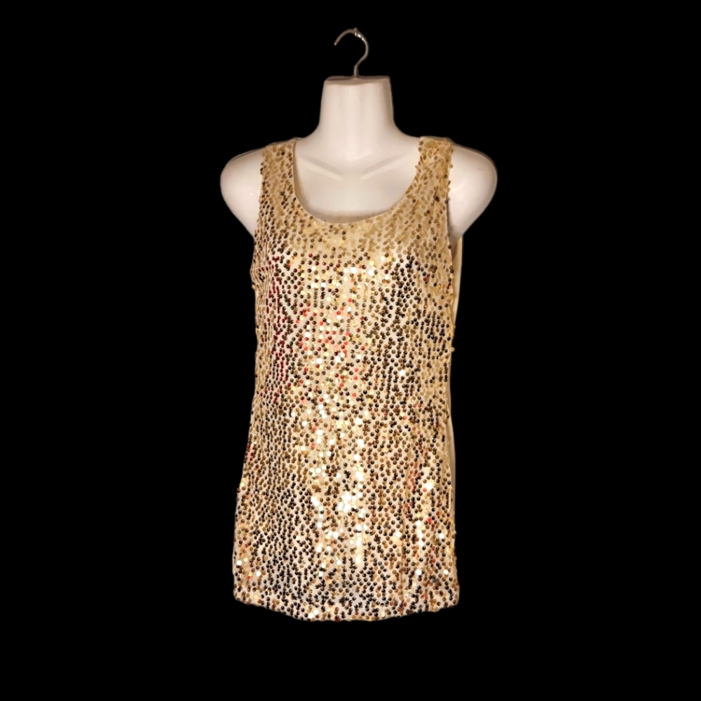 Sequined Sparkle Sheer Sleeveless Top